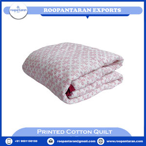 Latest Stylish 100% Pure Cotton Hand Block Printed Baby <b>Quilt</b> Handmade with Polyester Filling for Toddlers Low Price - Product Image 2