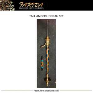 Cachimbas Farida de Lujo/Shisha Farida Edición Limitada Cachimba Ámbar con Diseño de Espejo de Acero Inoxidable - Product Image 5