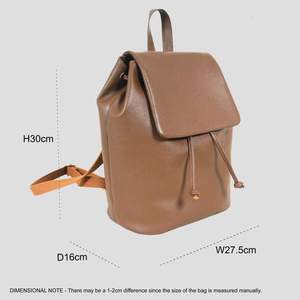 High Quality Handmade Genuine Leather Geometric Flap-over Backpack Vintage Style Girls Tassel Detail Customizable Colors Logo - Product Image 3