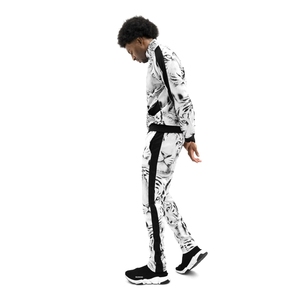 Hip Hop Gym Fitness 100% algodón poliéster entrenamiento chándales hombres cuello alto Top Joggers pantalones ropa deportiva conjunto - Product Image 6
