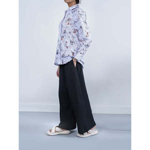 Pantalon en coton respirant HELIOS, coupe classique, taille mi-haute, jambes larges, pour la saison printanière - Product Image 4