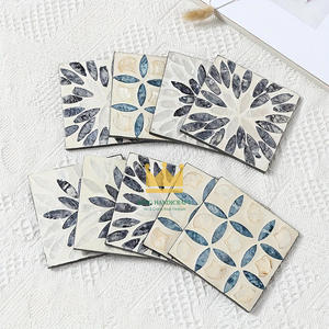Nacre caboteur rotin napperon quare tasse sous-verres pour la maison et la cuisine mosaïque perle tapis fait à la main vietnamien - Product Image 4