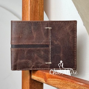 Nueva llegada hombres RFID Bloqueo de grano completo de cuero genuino Bifold Wallet longitud corta dinero tarjetas de crédito titular gran regalo para hombres - Product Image 1