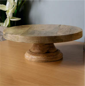 แท่นวางเค้กไม้ทรงกลมสีน้ำตาลเรียบง่ายสำหรับจัดแสดงสินค้ามาใหม่ - Product Image 1