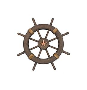 Roue de bateau en bois nautique marine de ferme moderne magnifiquement conçue couleur naturelle légère pour accrocher personnalisable - Product Image 1