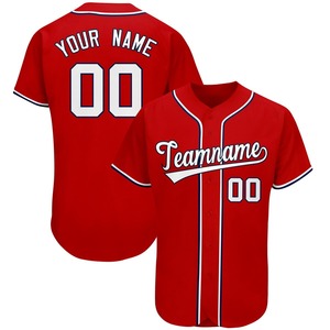 New High Quality Digital Print Heat-Transfer Baseball Uniform Sets Plus Size V Neck Short Sleeve 100% Polyester Dryfit - Product Image 5