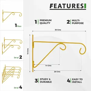 Premium Wall Mounted Metal Bracket for Hanging Pots Bird Feeders Weather Resistant Coating Perfect for Outdoor & Indoor Use - Product Image 6