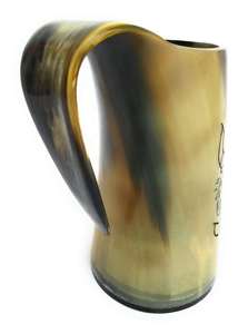 Jarra de Cerveza Vikinga de Alta Calidad Inspirada en el Medievo, con Diseño de Animal/Amor/Ángel, Ecológica, Hecha a Mano, de Cuerno, para Navidad o Día de la Madre - Product Image 6