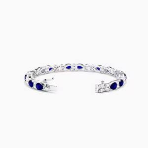 Bracelet de tennis en diamant cultivé en laboratoire pour femmes et hommes, bracelet de tennis en diamant taillé mélangé pour mariage, bracelet en moissanite en or massif - Product Image 4