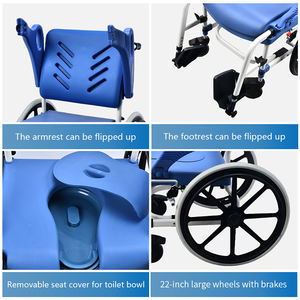 Fauteuil roulant pliable pour soins à domicile et soins infirmiers hospitaliers, fauteuil roulant de réadaptation en aluminium léger, approvisionnement en vrac OEM ODM - Product Image 4