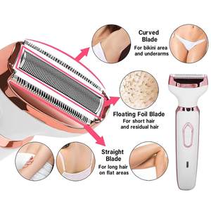 Rasoir électrique pour femmes, lame en acier inoxydable, 4-en-1, tondeuse à sourcils, rasage à sec et humide, épilateur facial pour le visage et le nez, lavable - Product Image 6