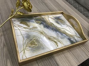 ถาดเสิร์ฟอีพ็อกซี่เรซินทำมือรูปดอกไม้สีสันสดใสแบบเดี่ยวประหยัดพื้นที่ของใช้ในห้องครัวประเภทหนึ่งสำหรับบ้านร้านอาหารโรงแรม - Product Image 6