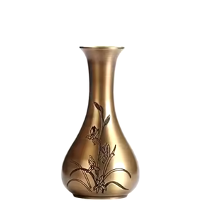 Vase à fleurs de finition foncée de couleur avec conception de grille de tissage pour les plantes artificielles Vases en métal de décor à la maison moderne à bas prix - Product Image 6