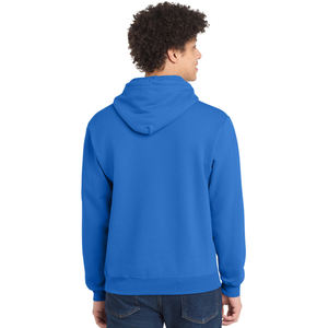 Custom Logo <b>Men</b> <b>Blue</b> Hoodie 100% Cotton Fleece Pullover Sweatshirt Winter Warm Casual Hooded Tops OEM Bulk Wholesale Clothing - Product Image 5