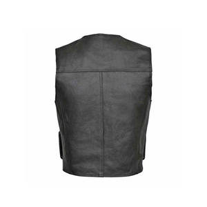 Chaleco de cuero para hombre Chaleco de cuero clásico de motorista diseñado para Hombres que valoran la durabilidad, la comodidad y la calidad transpirable de moda resistente - Product Image 3
