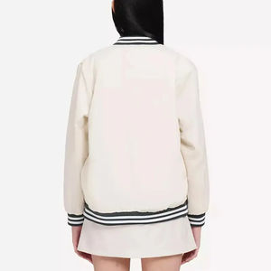 Nouveautés Manteaux pour Femmes Grande Taille Patchwork Vestes Bomber à Manches en Cuir Veste de Baseball Letterman pour Femmes - Product Image 4