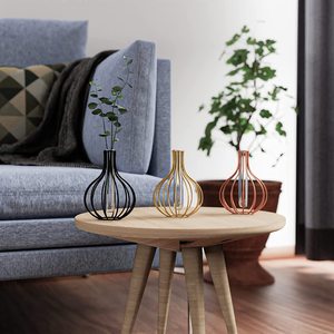 Flores Artificiales con Soporte de Mariposa de Hierro y Jarrón Hidropónico para Decoración de Centro de Mesa de Boda, Centros de Mesa para Bodas - Product Image 6