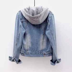 2024 OEM Veste en jean pour femme, personnalisée, déchirée, délavée, unie, style vintage, mode Mam Clothing, Manteau en jean tendance - Product Image 2