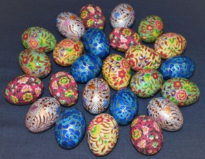 Kashmiri Paper Mache Egg Collection Decoración del hogar de alta calidad para interiores con estilo - Product Image 2