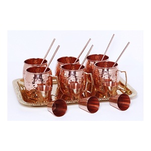 Shining Polished Handmade <b>Copper</b> Mugs Moscow Mule <b>Copper</b> Cocktail Drink Mugs Set and Inside Shine Pearl Nickle for <b>Kitchen</b> Use - Product Image 4