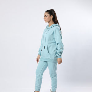 Cómodo chándal de invierno de algodón de alta calidad para mujer, conjunto de Jogger deportivo estampado con pantalones con capucha personalizados, recién llegado - Product Image 3