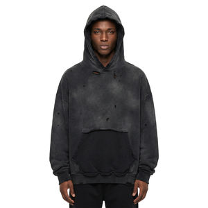 SPORTISH IMPEX Clothing Manufacturers Custom French Terry 100% Cotton <b>Oversized</b> <b>Vintage</b> Acid Wash Distressed Hoodie <b>Sweatshirt</b> - Product Image 1