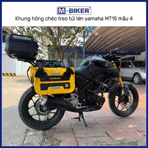 Sacoches latérales pour Yamaha MT15 Modèle 4 – Sacoches de selle en cuir et nylon avec cadre en aluminium – Installation sans perçage - Product Image 1