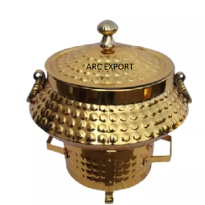 Décoration fantaisie en métal et cuivre de forme ronde, plat à Chafing élégant et Unique de luxe - Product Image 2