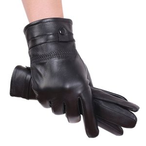 Gants de protection mi-poignet en peau de mouton noire unie Keven Impex, respirants, chauds, avec doublure en fourrure, détection des aiguilles, pour hommes, sport et voyage - Product Image 3