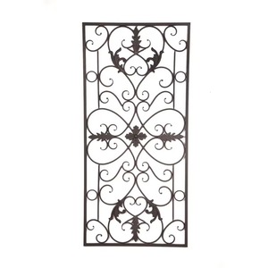 Classic <b>Black</b> <b>Metal</b> Wall Art Panel With Intricate Scroll Leaf Design Ideal For Living Room Entryway Balcony And Wall Decoration - Product Image 1