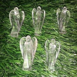 Pierre précieuse 1 pouce Ange sculpté avec cristal Flocon de neige Obsidienne Pierre précieuse semi-précieuse naturelle Artisanat pour la guérison à vendre - Product Image 6