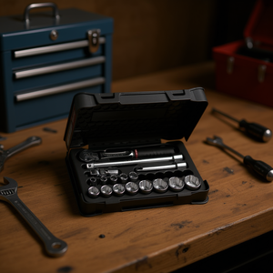 Usag 17-Piece Assortment of <b>Sockets</b> with Hexagonal <b>Sockets</b> in ABS Case for DIY and Professional Use - Product Image 3