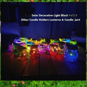 12 VPE Solar Decorative Light Black 9x10.8 Other Candle Holders Lanterns & Candle Jars - Product Image 3