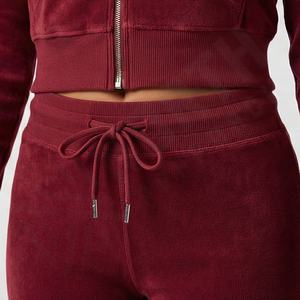 ชุดเซ็ทลำลองสำหรับผู้หญิง สไตล์วินเทจ เสื้อครอปมีฮู้ด กางเกงขายาวทรงตรง ผ้าฝ้าย 100% ระบายอากาศได้ดี เหมาะสำหรับออกกำลังกายและสวมใส่สบายๆ - Product Image 5