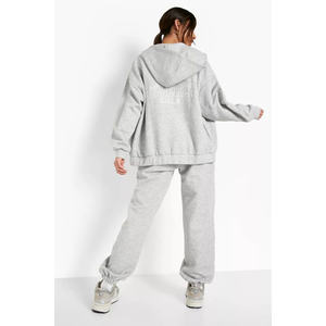 Ropa de calle OEM, chándal rojo con cremallera para mujer, venta al por mayor, conjunto de pantalones de dos piezas, logotipo personalizado, chándales holgados de gran tamaño con cremallera para correr - Product Image 5