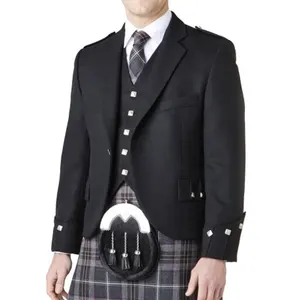 Argyle Jacket and Vest Party Wearing Kilt Jacket con gilet completo personalizza Kilt perfects adatto a uomini e ragazzi