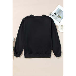 Felpa da Donna con Ricamo Grafico, Maniche Lunghe, Collo in Seta Lavorata a Maglia, Logo Stampato in Rilievo, Streetwear con Lettere 3D per l'Inverno - Product Image 4