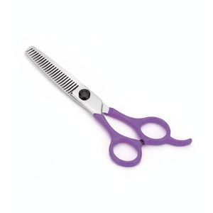 Tijeras de adelgazamiento del cabello con mango morado, tensión ajustable, tijeras Texturizadoras de acero inoxidable, herramientas de mezcla de capas de peluquero para salón - Product Image 2