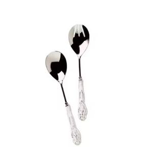 Servidor de ensalada de metal chapado en oro con mango de resina Juegos de servir Cubiertos En precio al por mayor Servidor de ensalada llamativo Premium - Product Image 2