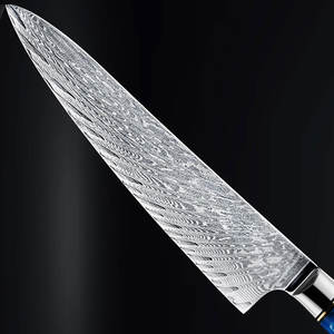 Venta al por mayor personalizado de alta calidad OEM ODM servicio Damasco Chef cuchillo profesional Damasco acero Chef cuchillo con Funda de cuero - Product Image 6