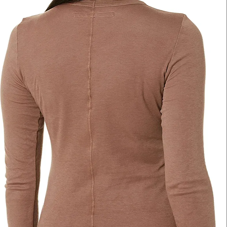 Women Essential Supima Cotton Bold Long Sleeve Crew Neck Top