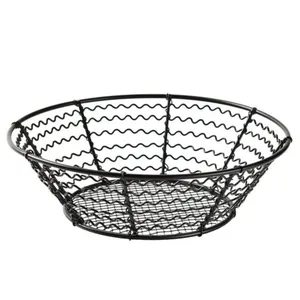 Indian suppliers of stylish design fresh fruit storage basket creative quality metal wire black color fruit basket at best price