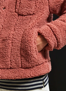 2025 haute qualité confortable hiver chaud Shaggy laine agneau Logo personnalisé hommes Sherpa fermeture éclair veste polaire - Product Image 5