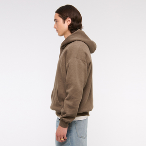 Men's Heavy Weight 100% Cotton Oversized Hoodies <b>Thick</b> Fleece Sweatshirts with Custom Logo Print for Winter - Product Image 3