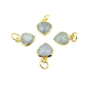 Collier pendentif en forme de cœur en aquamarine, pierre de naissance de mars, plaqué or, cuivre, 10 mm, pierre facettée pour la fabrication de bijoux, tiers - Product Image 1