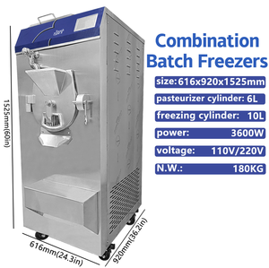 Cost-Effective Commercial Hot <b>Sale</b> 15L Gelato Hard <b>Ice</b> <b>Cream</b> Combination Batch Freezer Gelato <b>Machine</b> with Pasteurizer - Product Image 2