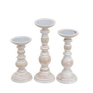 Juego de 3 Portavelas de Madera para Decoración de Eventos, Exhibición de Mesa, Decoración de Fiestas, Bodas y Celebraciones, Estilo Indio - Product Image 1