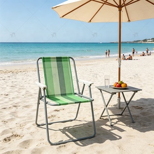 Sedia da Spiaggia con Telaio in Acciaio, Resistente e Confortevole, Arredo Esterno Portatile per Hotel e Spiagge - Product Image 6
