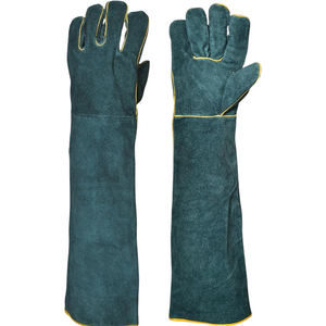 ถุงมือเชื่อมหนังวัวสำหรับผู้ชายถุงมือทำงานแยกหนังวัวสีเขียว - Product Image 1