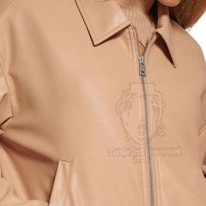 แจ็คเก็ตหนังแท้ผู้หญิง ดีไซน์ทันสมัย ขายดี ป้องกันน้ำ ซิปหน้า แขนยาว - Product Image 6